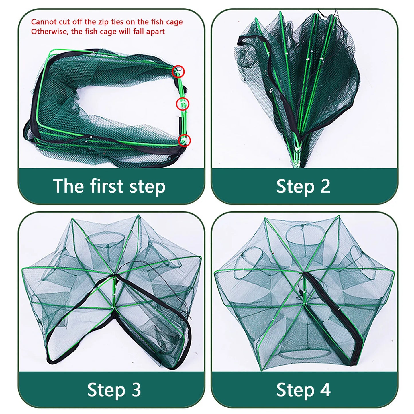 Foldable Lobster Cage Fishing Trap Nylon Net For Crabs And Shrimp