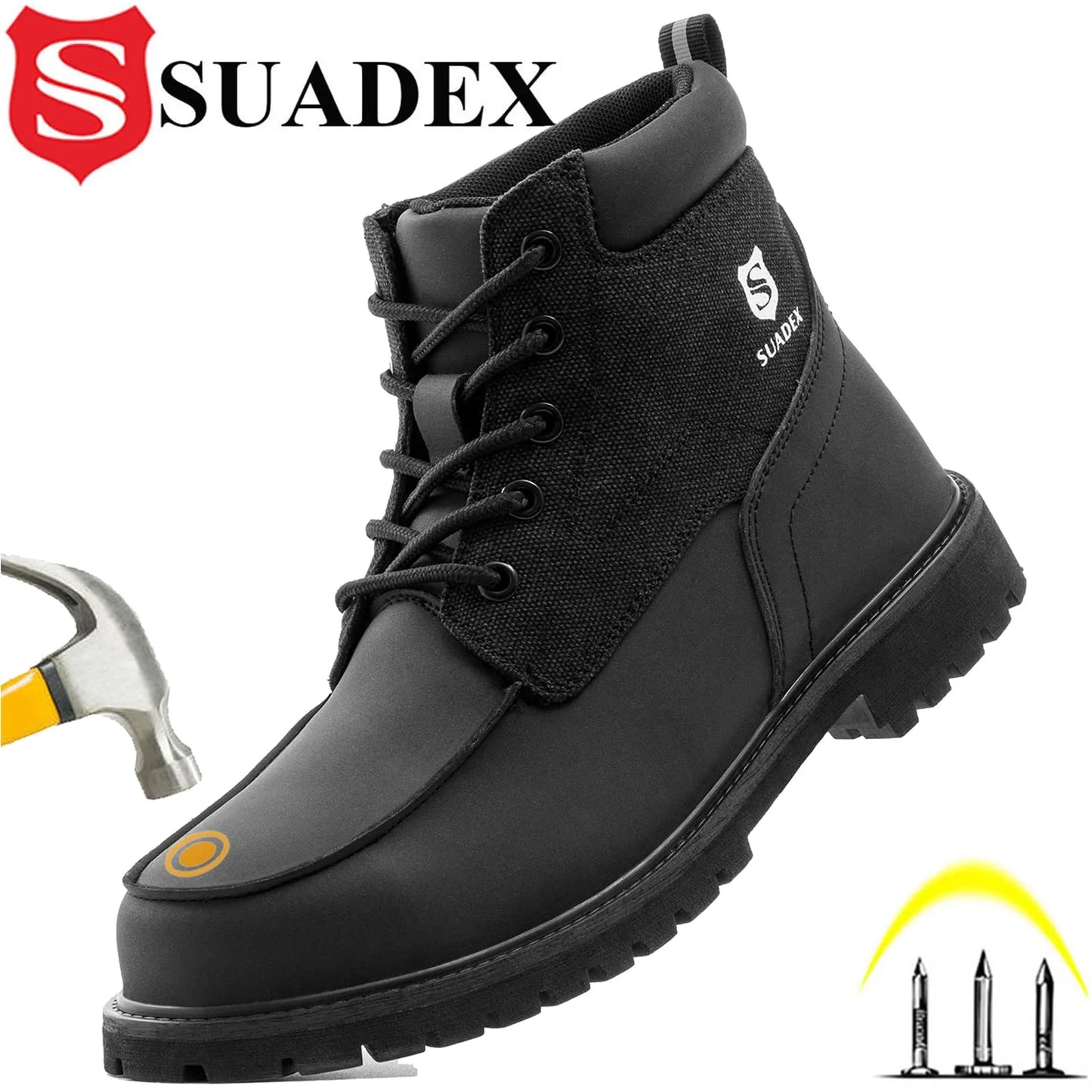 SUADEX Steel Toe Boots Waterproof Work Safety Shoes