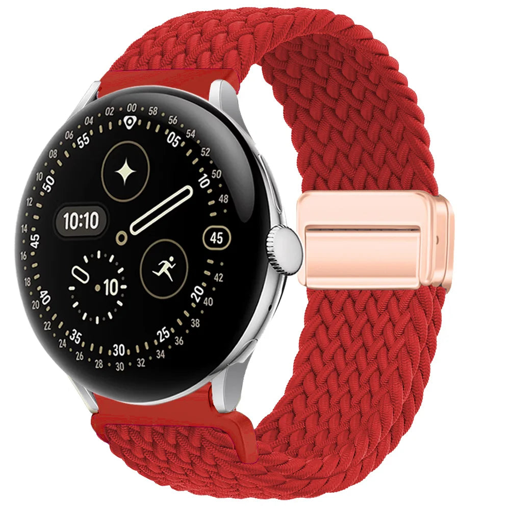 Magnetic Elastic Braided Nylon Strap For Google Pixel Watch