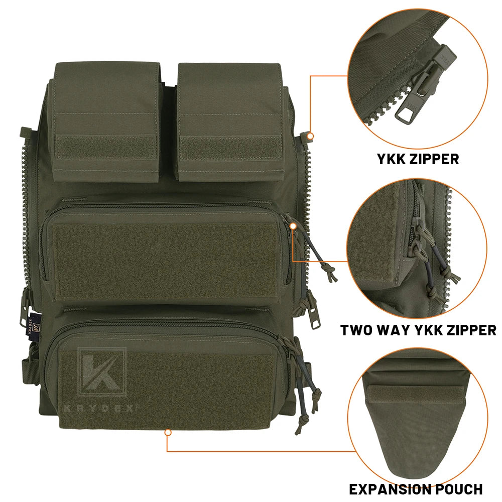 KRYDEX Tactical Modular Back Panel Backpack For AVS JPC