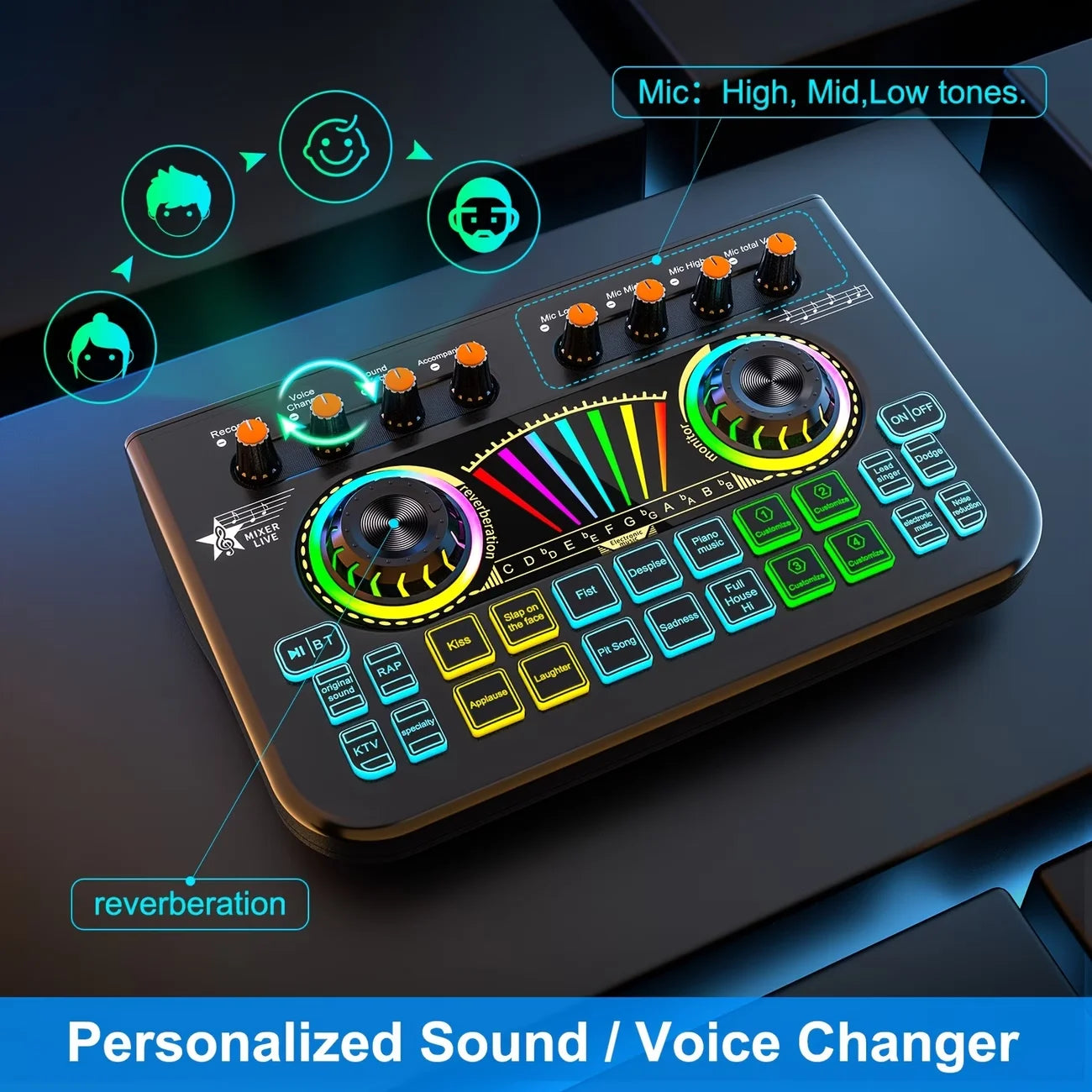 Tenlamp Mic Mixer Set For Podcasting Studio Recording Wireless Microphone