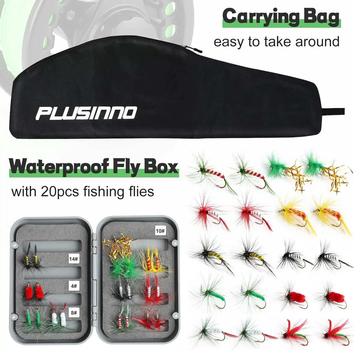 Graphite Fly Fishing Rod And Reel Combo Starter Kit