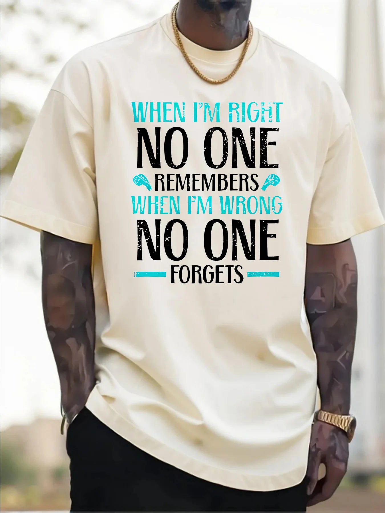 Men's Cotton Crewneck T Shirt When I'm Right Quote Print