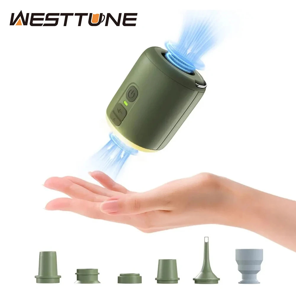 WESTTUNE Tiny Air Pump With Camping Lantern Magnetic Design