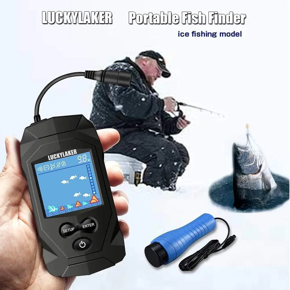Handheld Ice Fishing Finder With LCD Display And Transducer