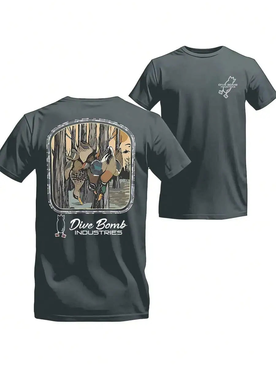 Duck Hunting Scene T Shirt Vintage Timber Design Outdoorsmen Waterfowl