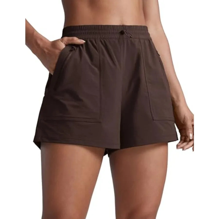 Unisex Water Resistant Hiking Shorts With Zip Pockets