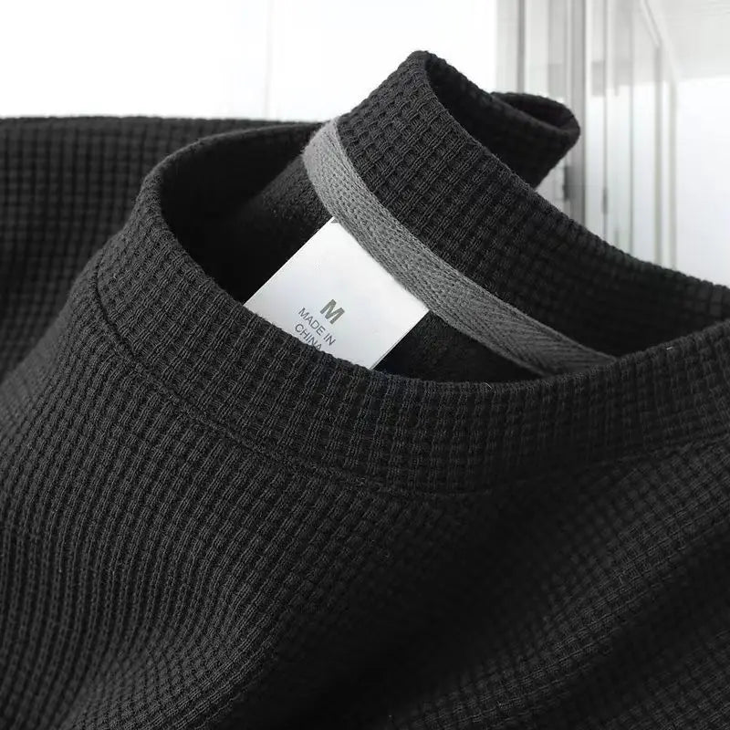 Unisex Waffle Knit Short Sleeve T Shirt For Summer