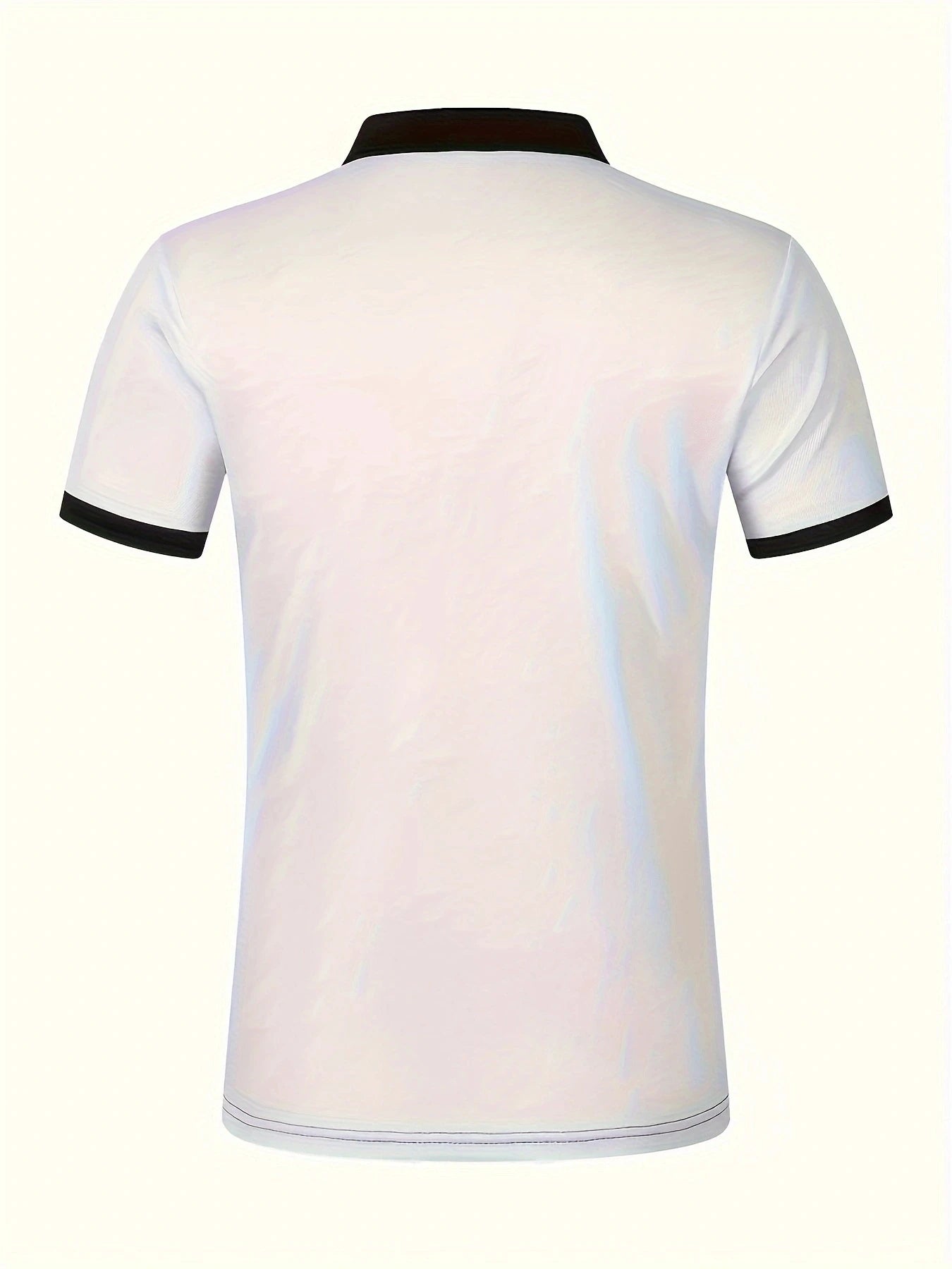 Men's V Neck Polo Shirt Striped Colorblocked Short Sleeve