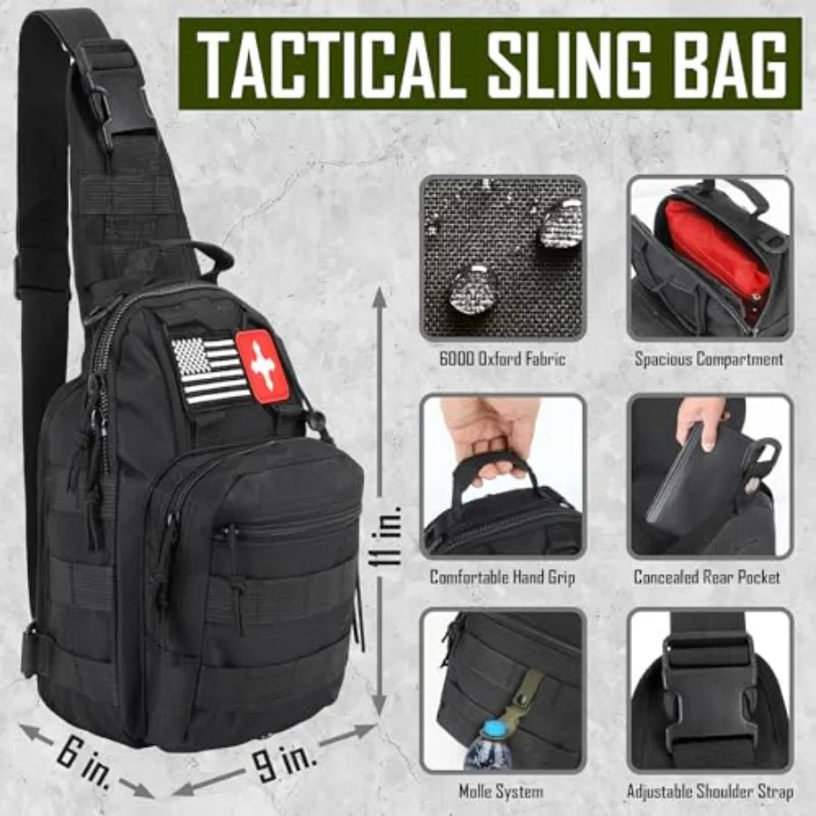 268 Pcs Survival Kit Emergency Gear With First Aid Kit Crossbody Bag