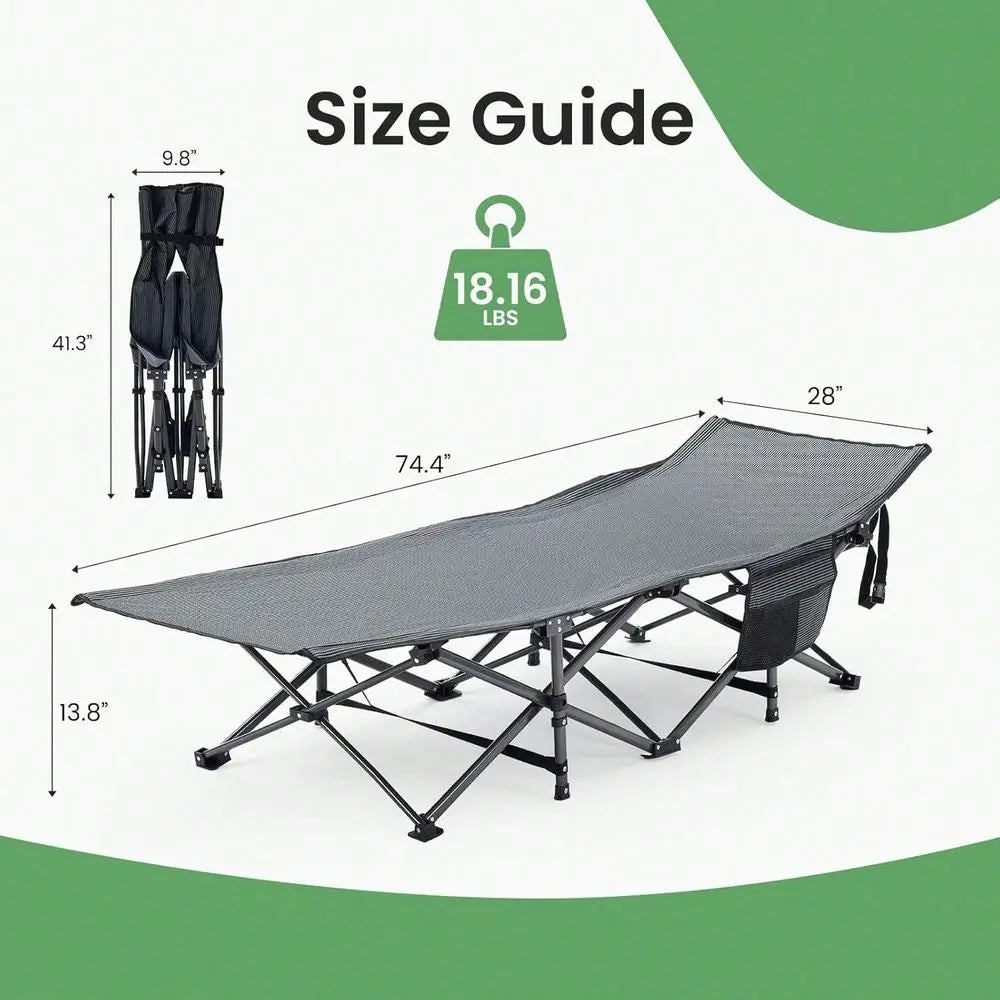 XMSJ Folding Camping Cot With Mattress For Outdoor Travel