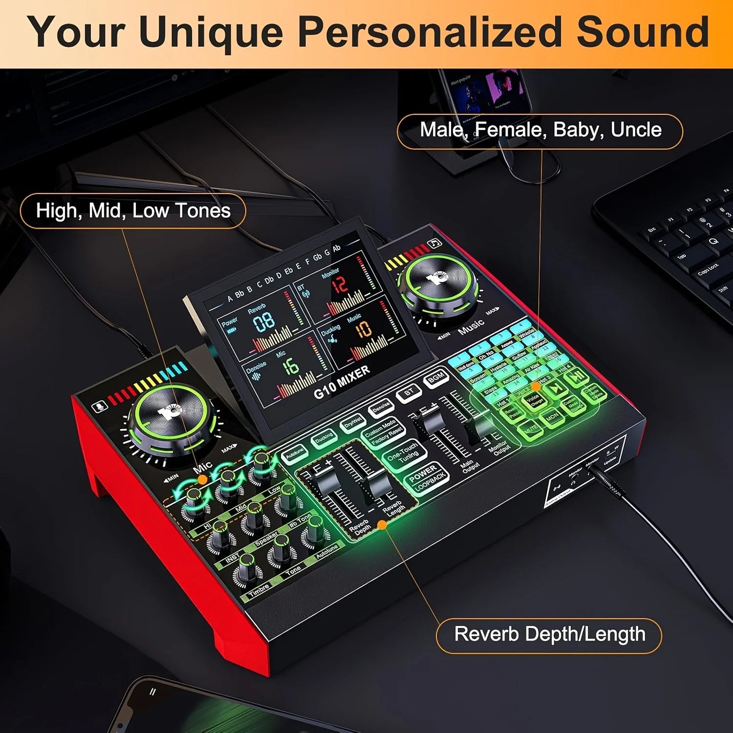 Tenlamp G10 Live Sound Card and Audio Interface for Podcast