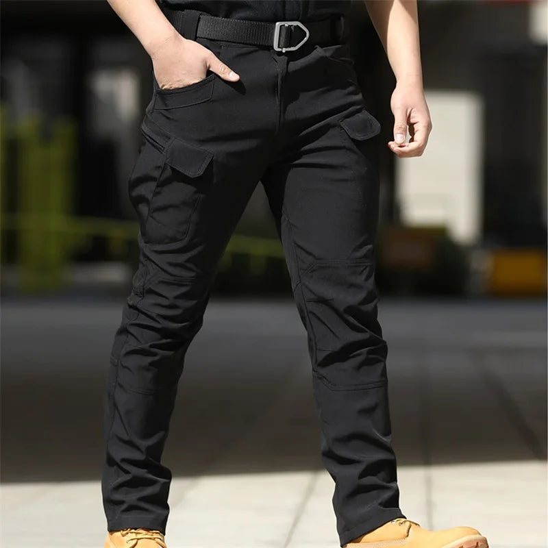 Hirigin Mens Cargo Pants Waterproof Multi-Pocket Casual Jogger Trousers