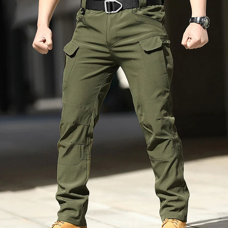 Hirigin Mens Cargo Pants Waterproof Multi-Pocket Casual Jogger Trousers