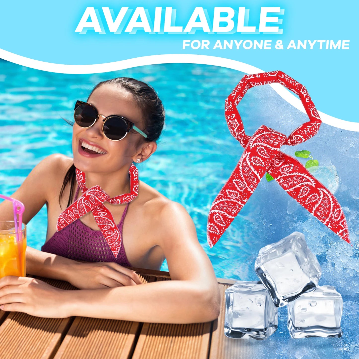 Outdoor Cooling Neck Ring Towel Camping Hiking Cycling Sports