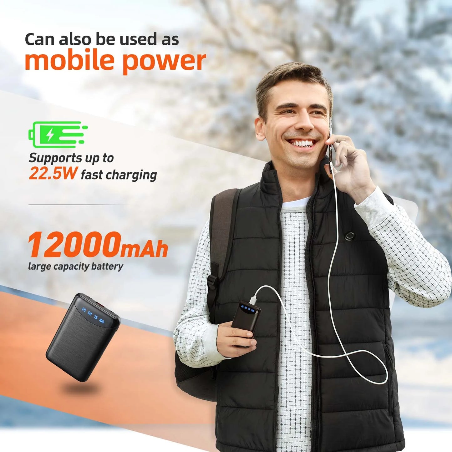 NONECN Heated Vest With App Control For Men Women Thermal Warmer