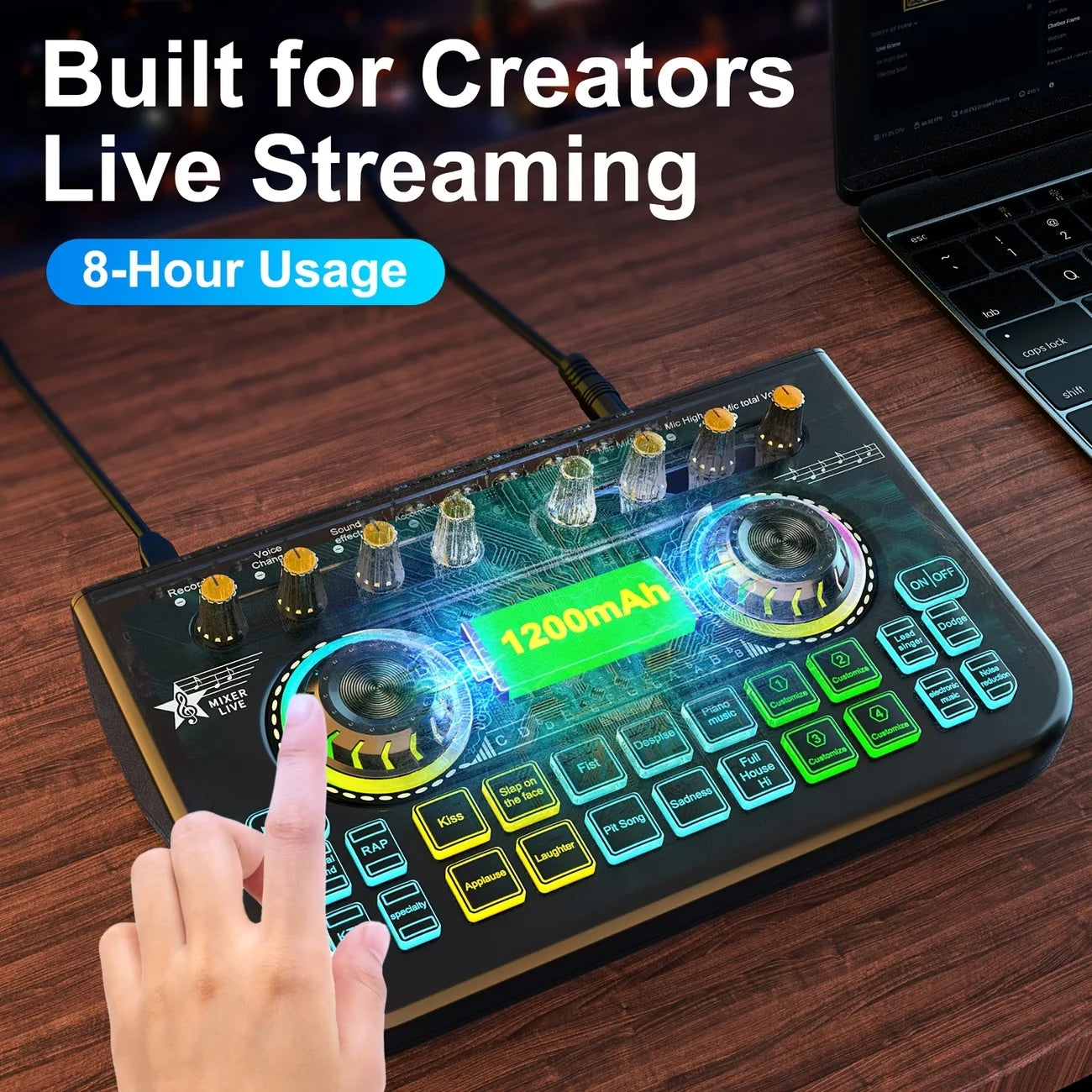 Tenlamp Mic Mixer Set For Podcasting Studio Recording Wireless Microphone