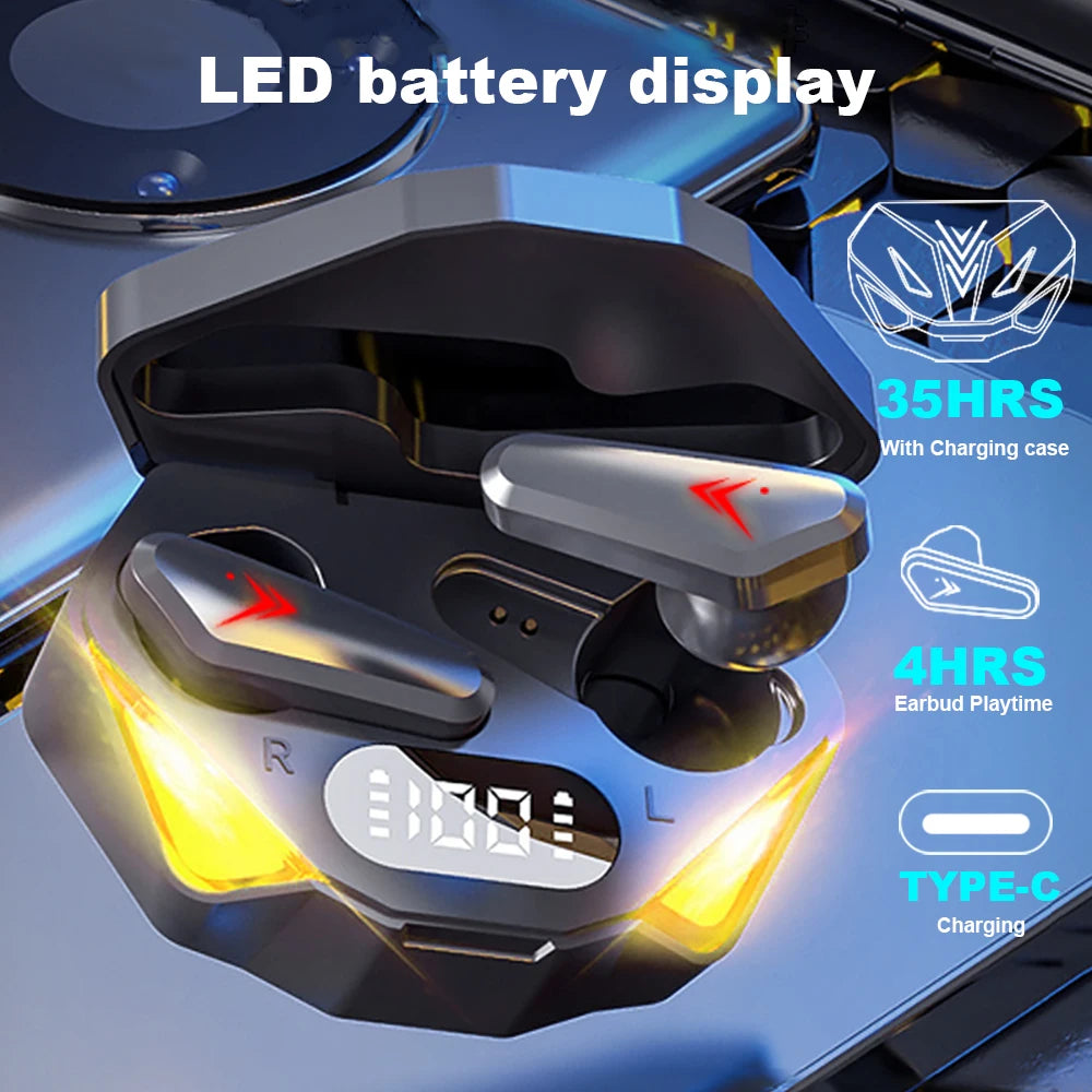 GREATWALL True Wireless Earbuds With LED Gaming Lights Case