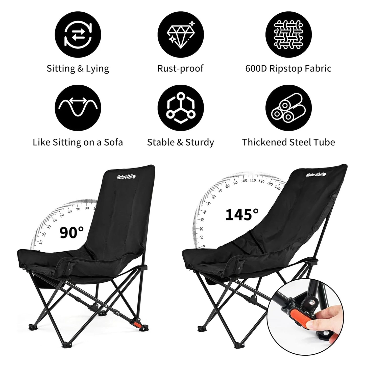 Naturehike Sea Star Recliner Outdoor Folding Moon Chair For Camping