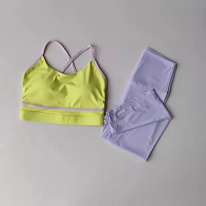 Women's Yoga Set 2 Piece High Waist Leggings Sports Bra