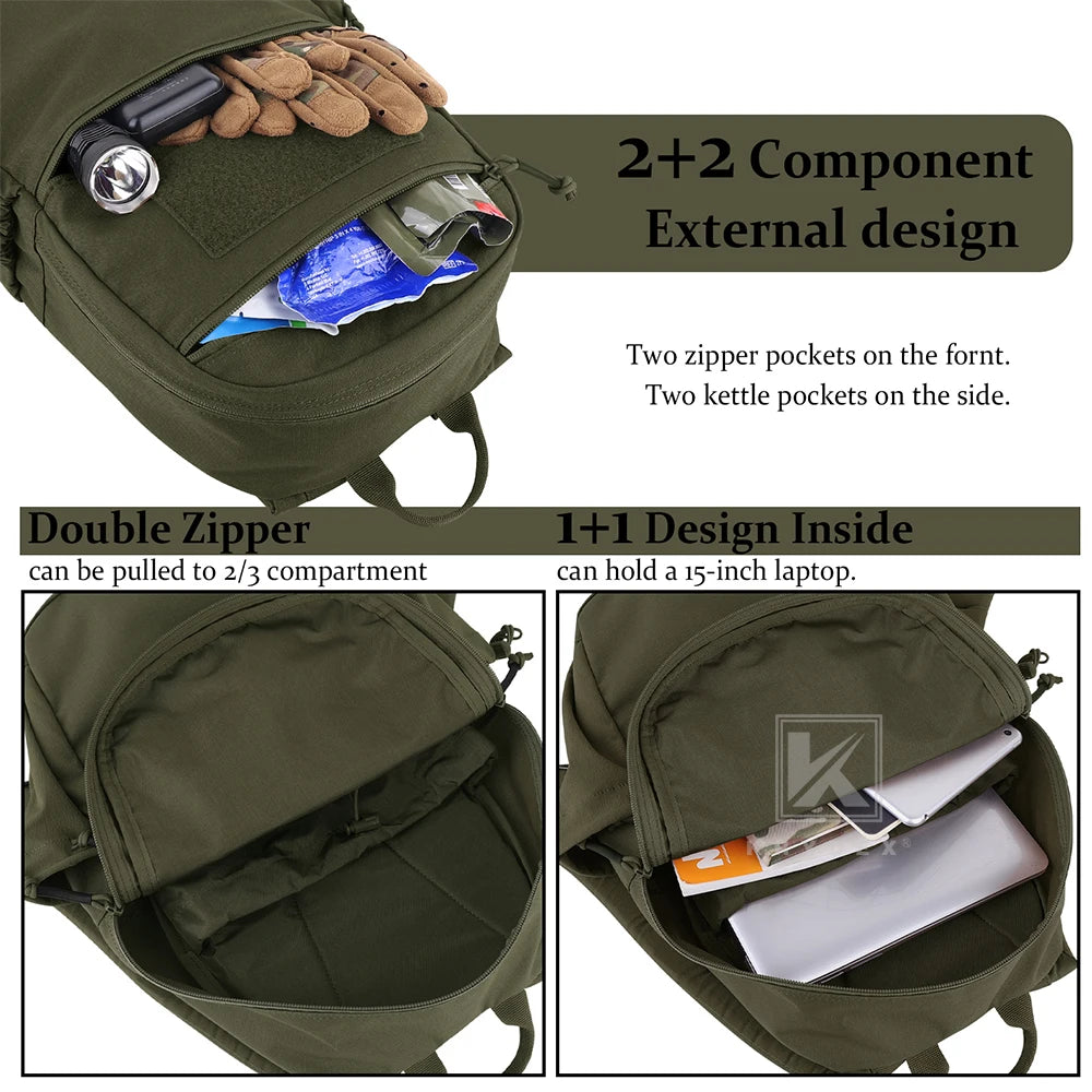 Krydex Tactical Daypack EDC Backpack Outdoor Travel Waterproof