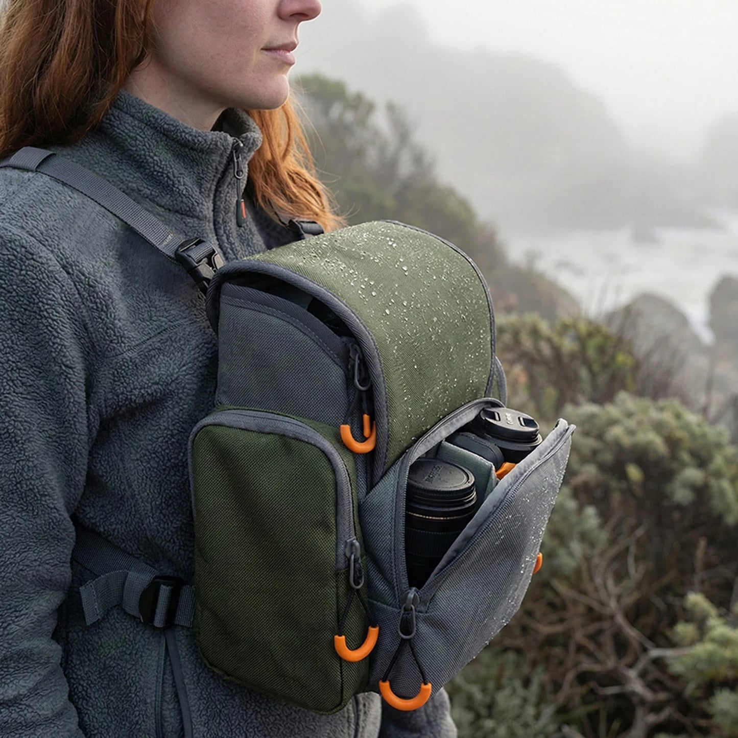 Binocular Harness Chest Pack With Rangefinder Pouch Rain Cover
