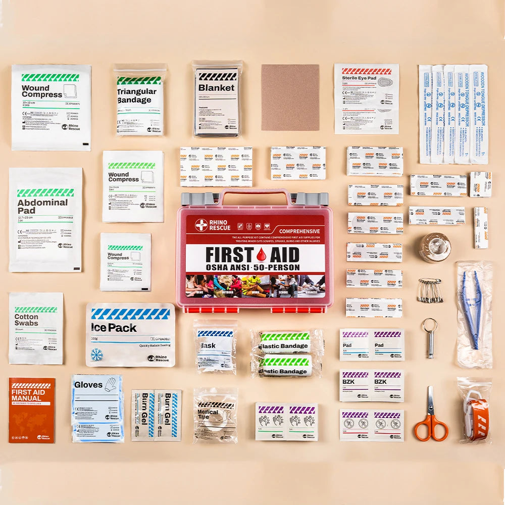 RHINO RESCUE FULL FEATURE FIRST AID KIT FOR HOME TRAVEL