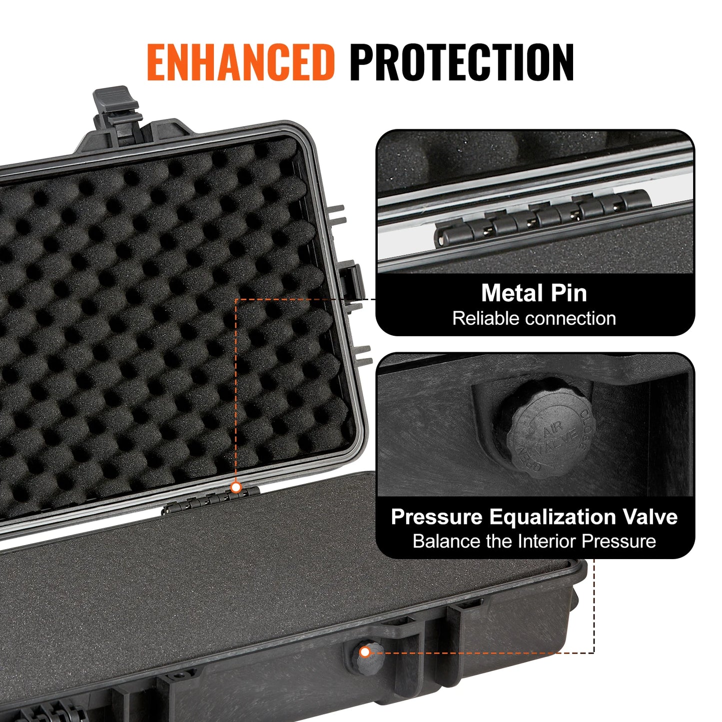 Hard Rifle Case Airsoft Long Gun With Casters Waterproof Shockproof