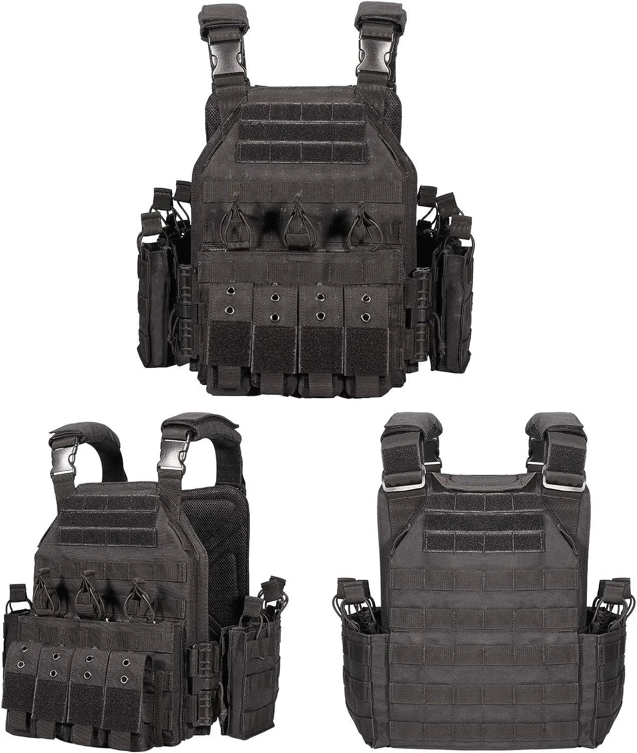 Tactical Vest 600D Nylon Quick Release Plate Carrier With Pouches