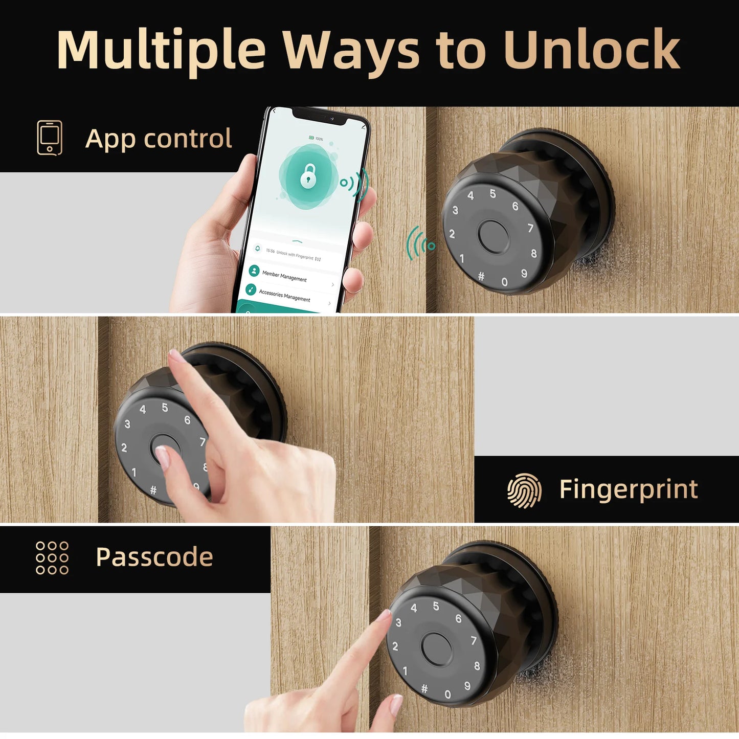 Viladepot Smart Lock With Fingerprint App Control Keypad