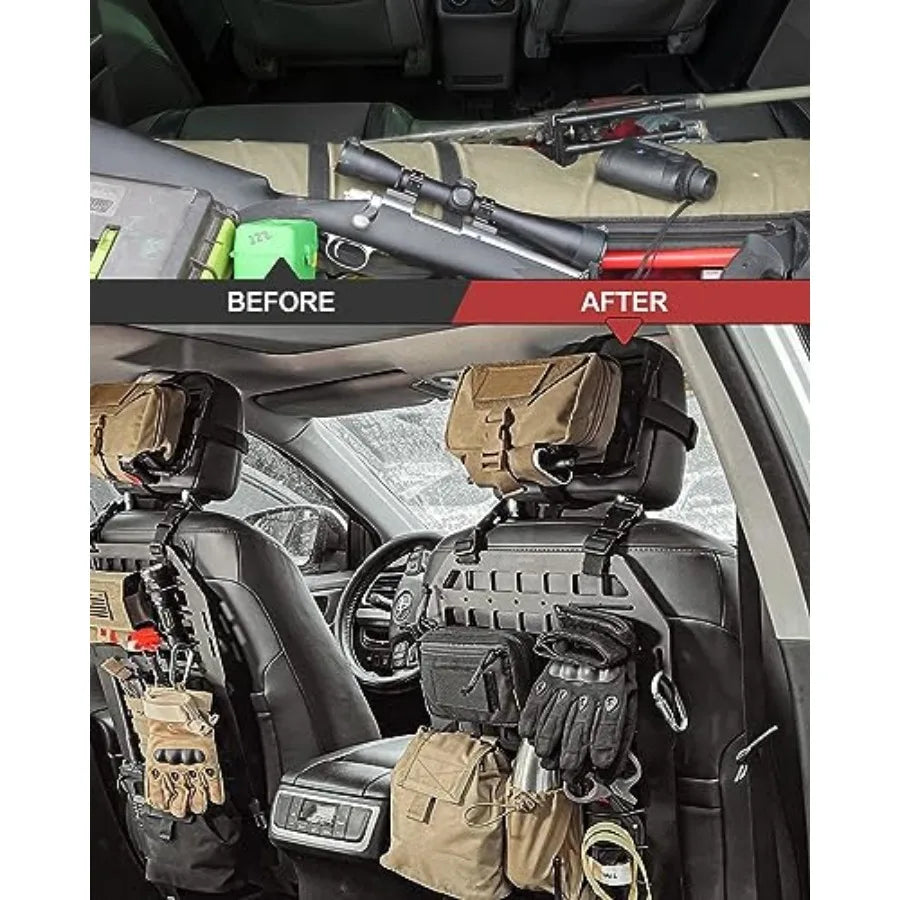 Rigid Molle Panels For Vehicles And Headrest Panel Organizer