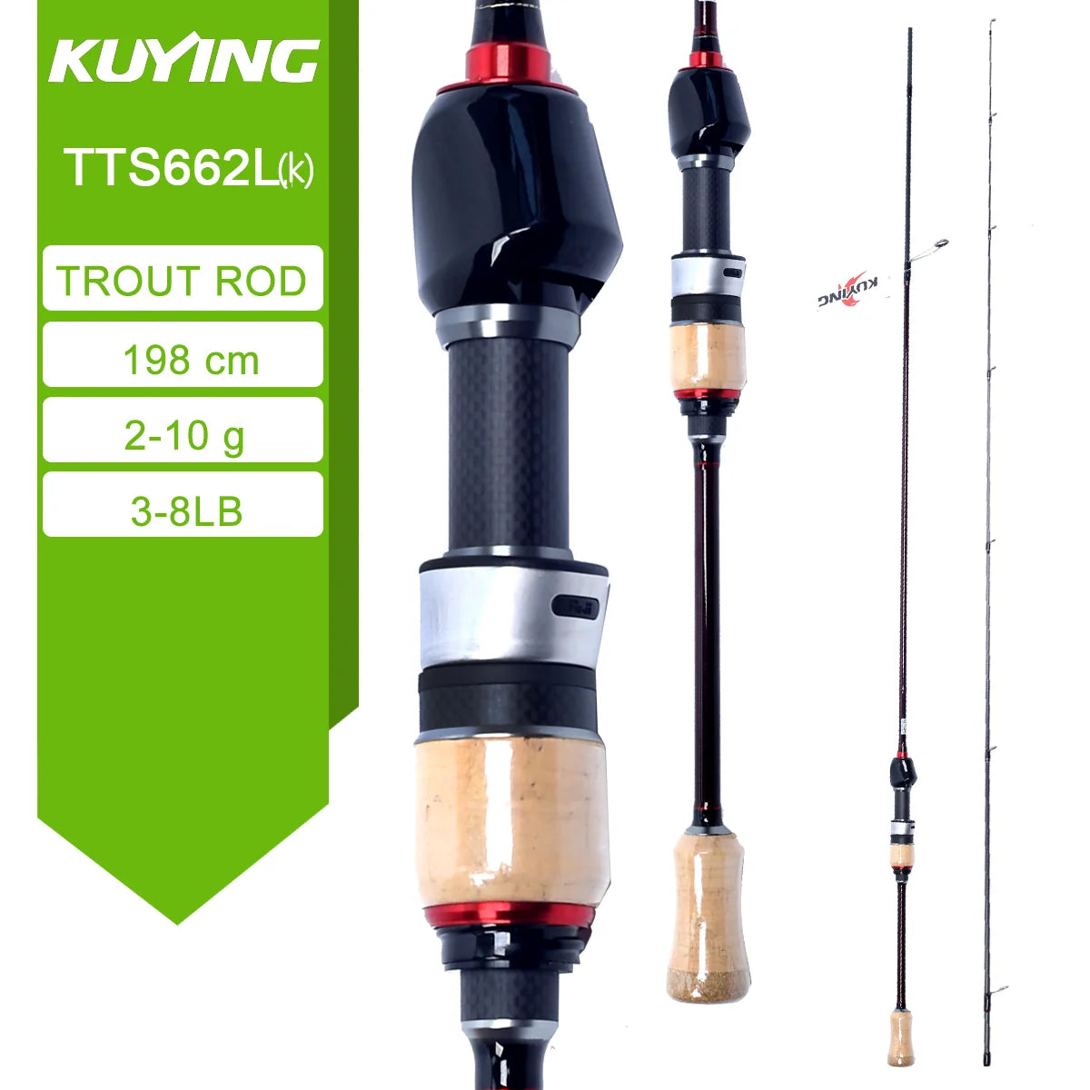 Kuying Teton Spinning Casting Rod Carbon Lure Baitcaster