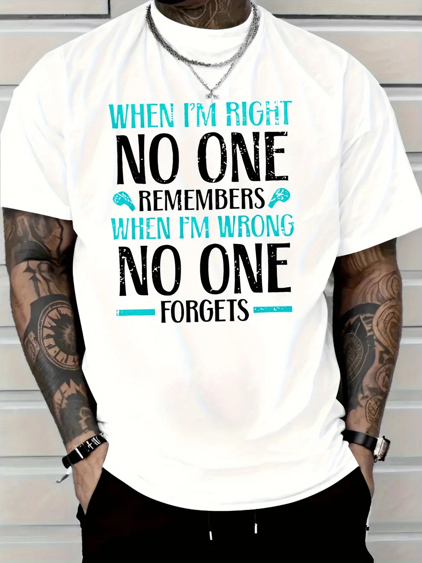 Men's Cotton Crewneck T Shirt When I'm Right Quote Print