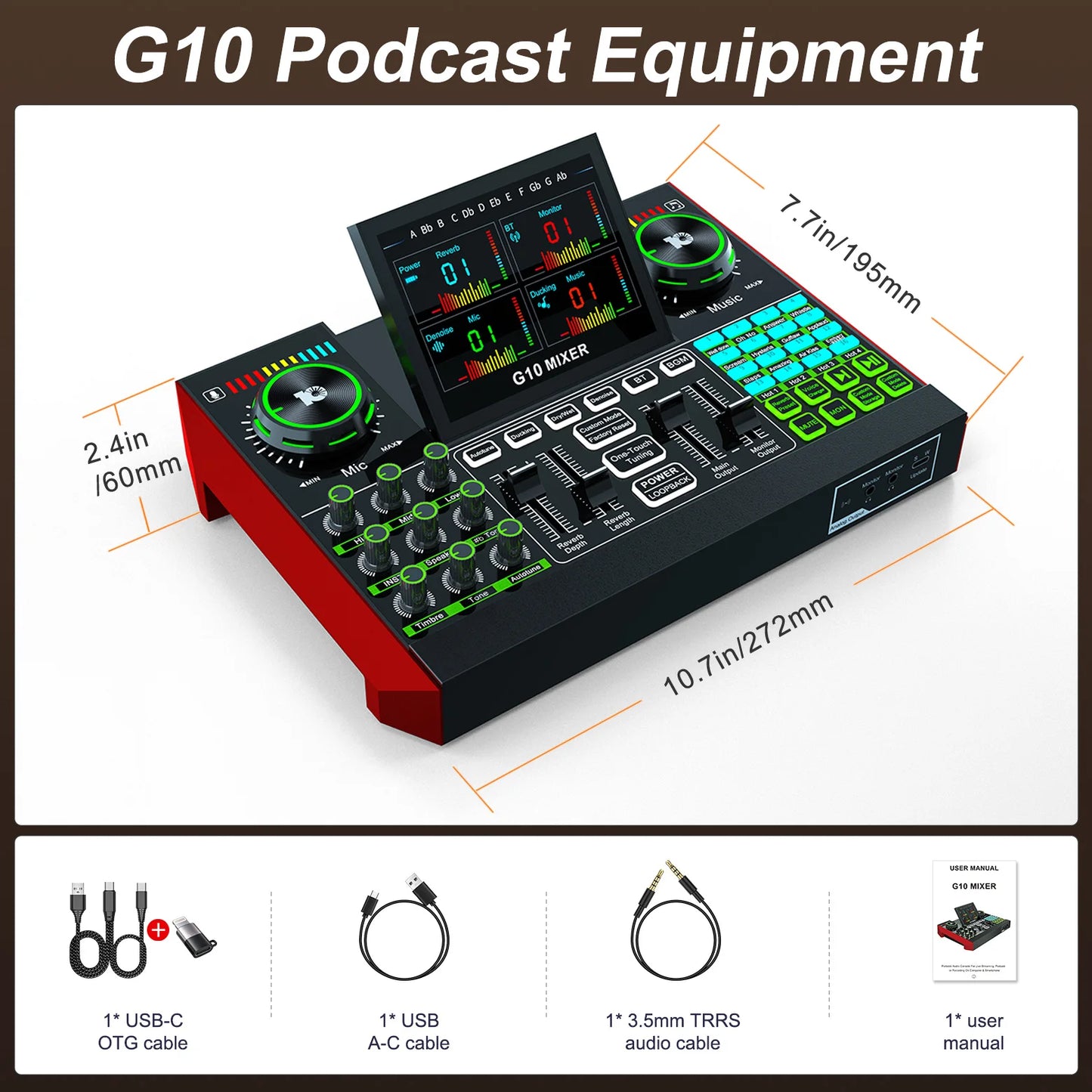 Tenlamp G10 Live Sound Card and Audio Interface for Podcast