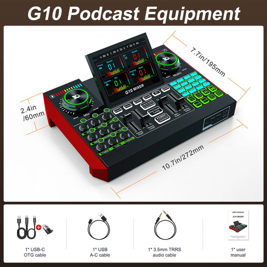 Tenlamp G10 Live Sound Card and Audio Interface for Podcast