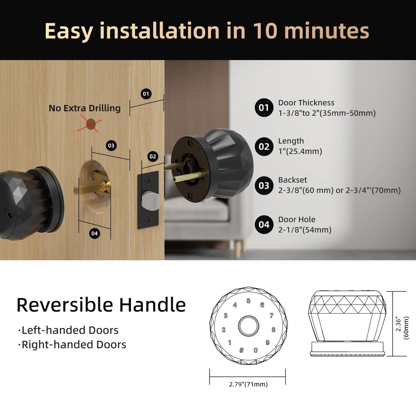 Viladepot Smart Lock With Fingerprint App Control Keypad