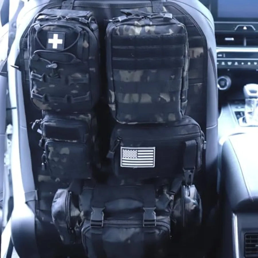 Universal Tactical Car Seat Back Organizer Bag MOLLE Panel Vehicle Organizer