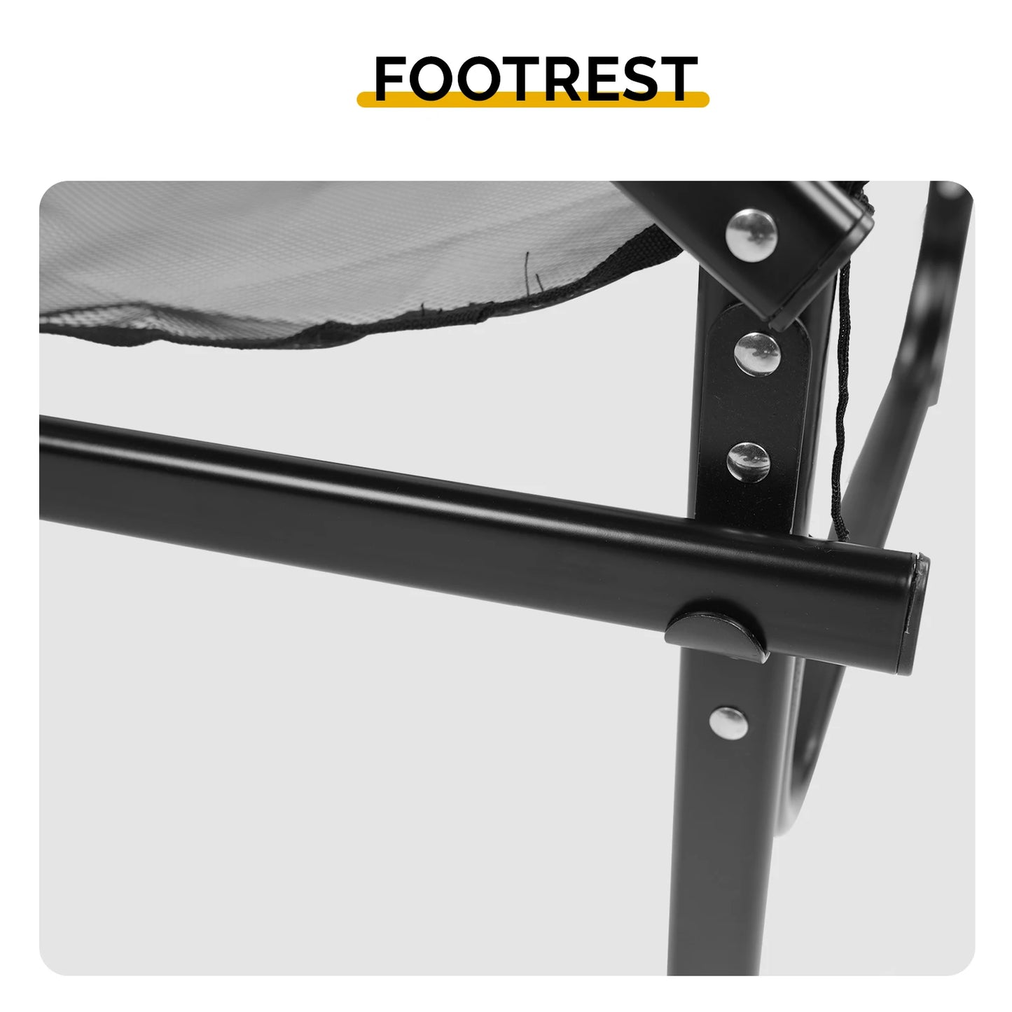 Director Chair Folding Camping Chair With Footrest And Cup Holder