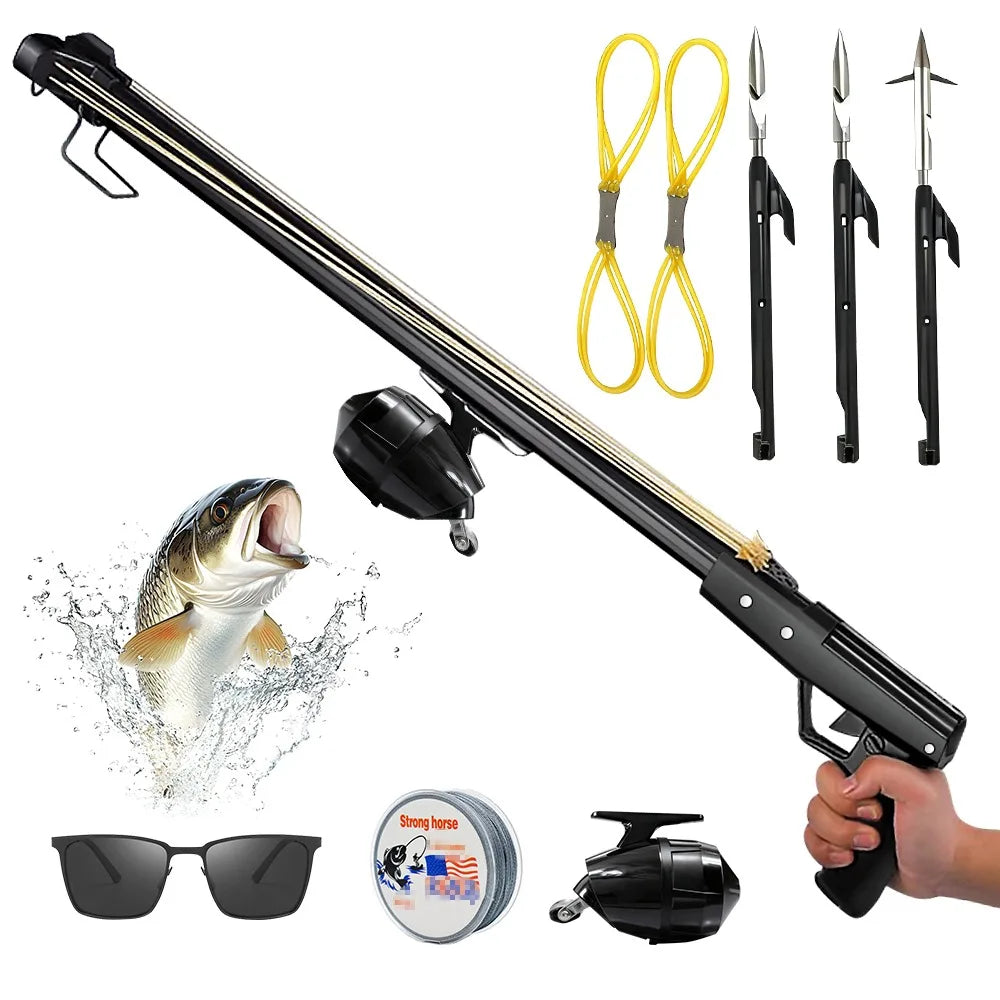 Aluminum Fishing Slingshot Rod With Reel Portable Outdoor Tool