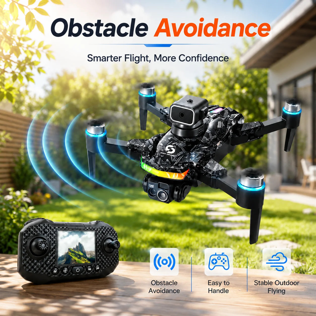 ZNLYRION RC Drone With Brushless Motors 360 Flip HD Camera