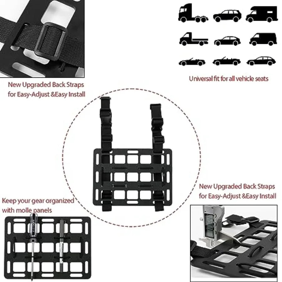 Rigid Molle Panels For Vehicles And Headrest Panel Organizer