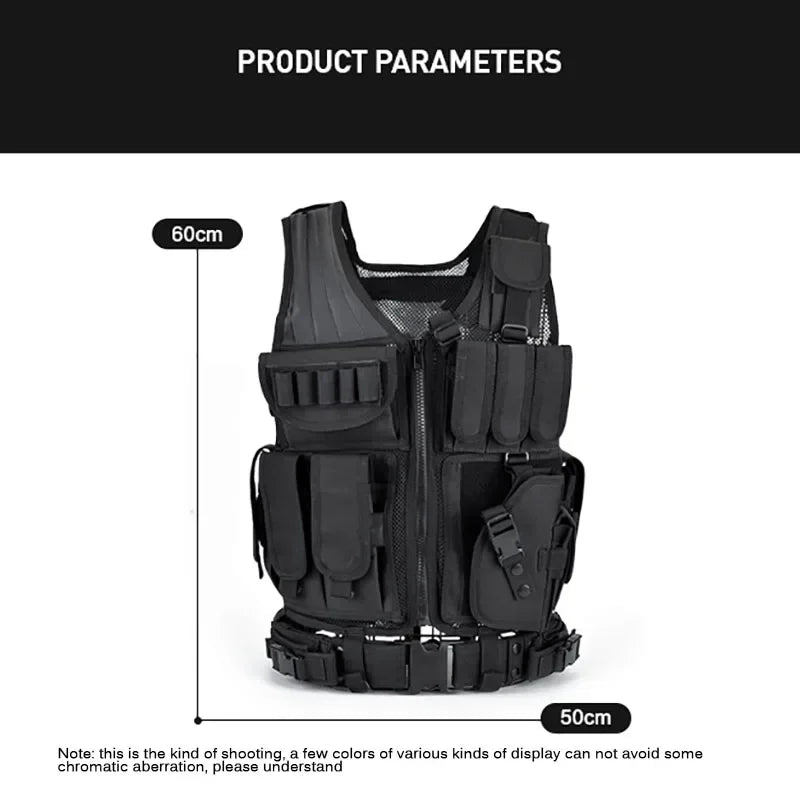 Adjustable Molle Tactical Vest For CS War Games Training