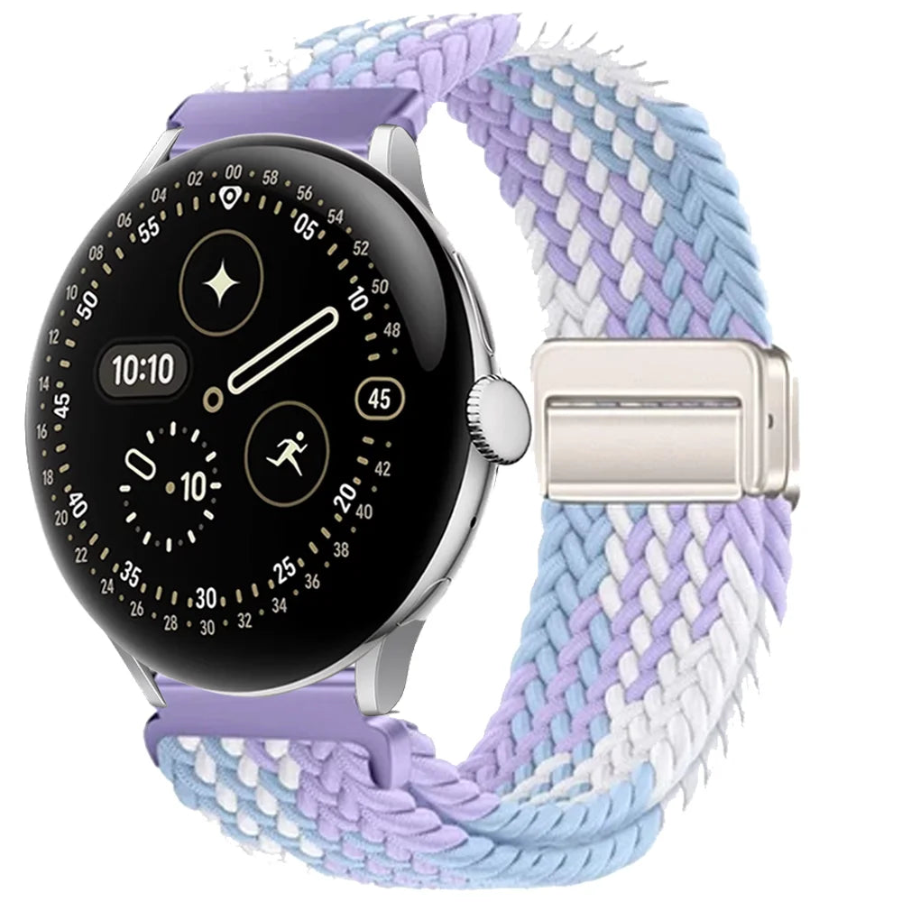 Magnetic Elastic Braided Nylon Strap For Google Pixel Watch