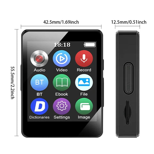 MOJOYCE Bluetooth 5.0 MP3 MP4 Player With FM Radio EBook