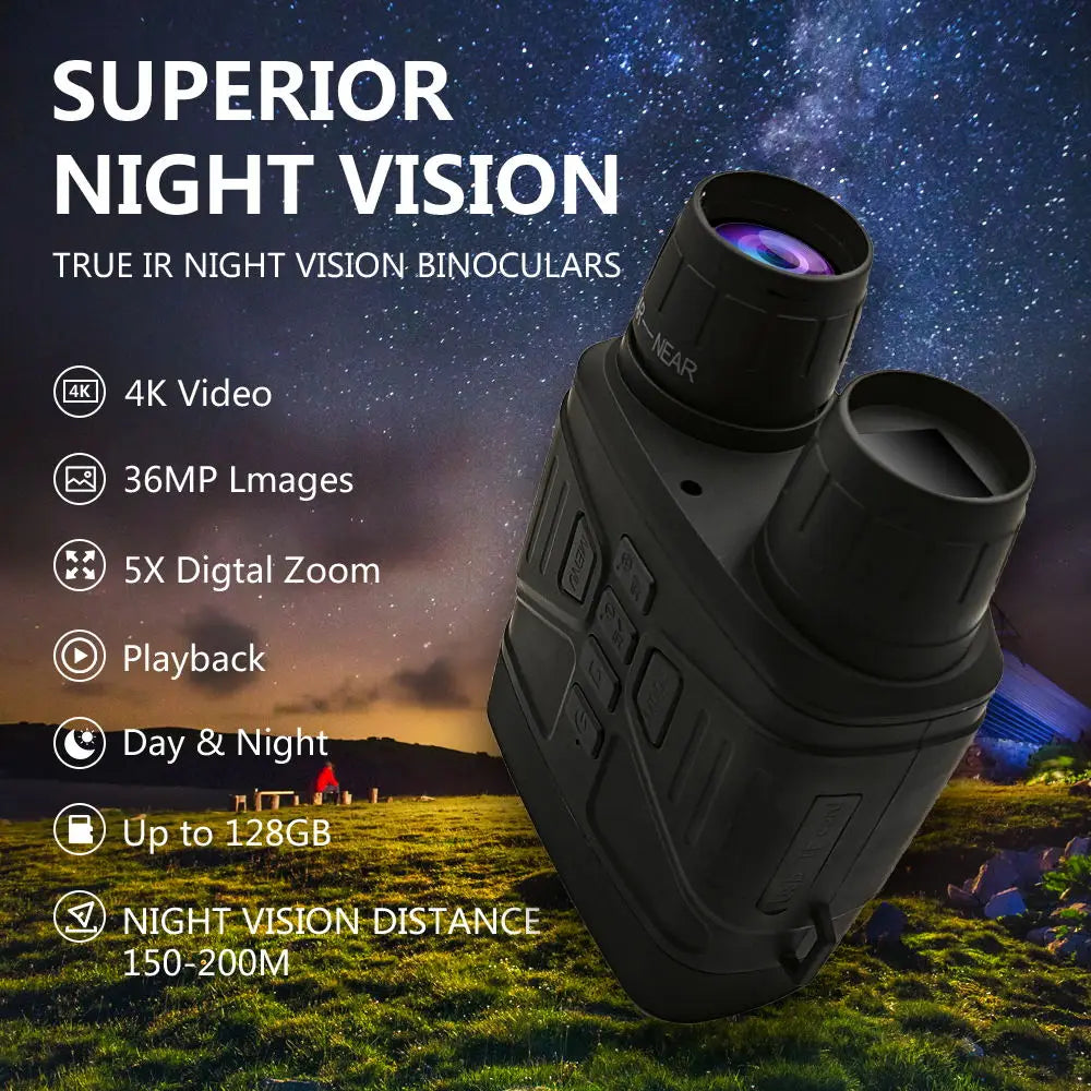 Fargarloo Night Vision Binoculars With 5X Zoom HD Video
