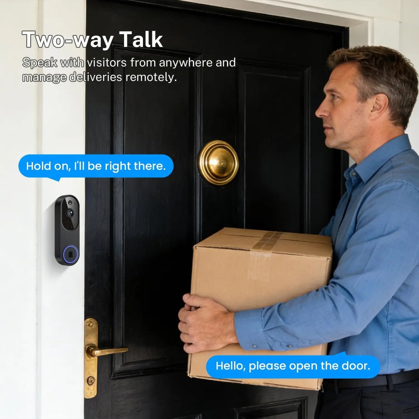 Wireless Video Doorbell Camera With Two Way Audio Night Vision