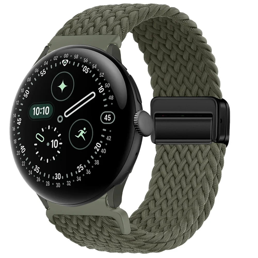 Magnetic Elastic Braided Nylon Strap For Google Pixel Watch