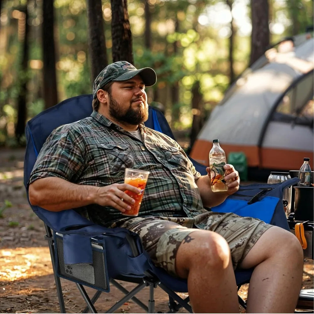 Heavy Duty Padded Folding Camping Chair 450 Lbs Capacity