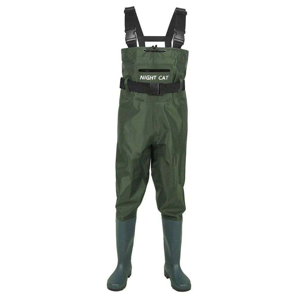 Night Cat Unisex Waterproof Chest Wader With Boots Belt Lightweight