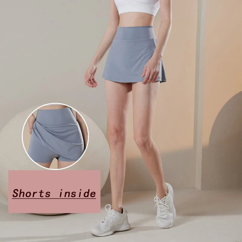 Womens Tennis Skirt Quick Dry High Waist Lined Sport Skirt